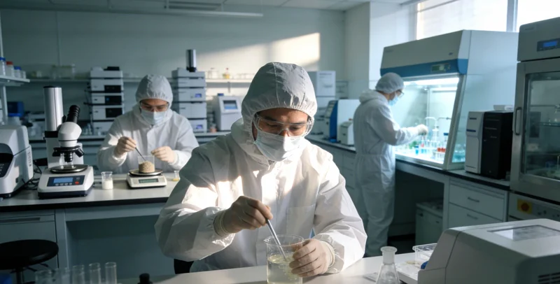 专业人员正在解读胃肠道间质瘤基因检测报告，屏幕上显示基因数据图表