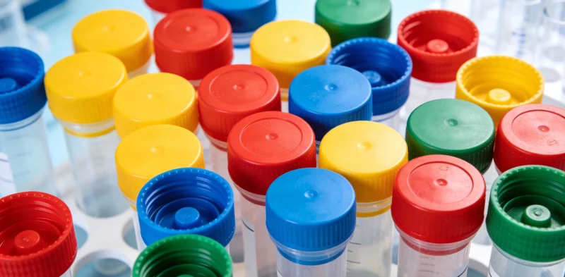 专业医学实验室内部,技术人员操