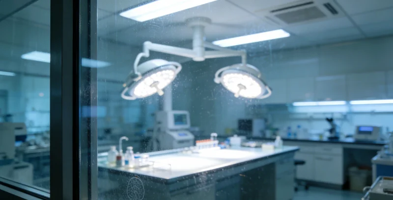 示意图：一个放大镜聚焦于DNA