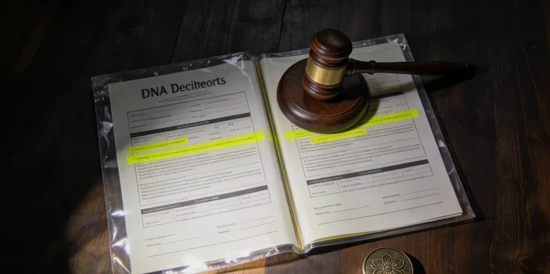 在医院诊室，医生正拿着基因检测