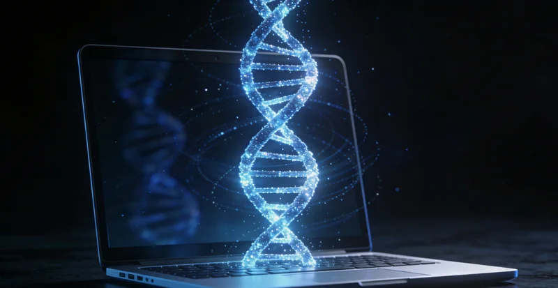 一位医生正在电脑前，结合PCR