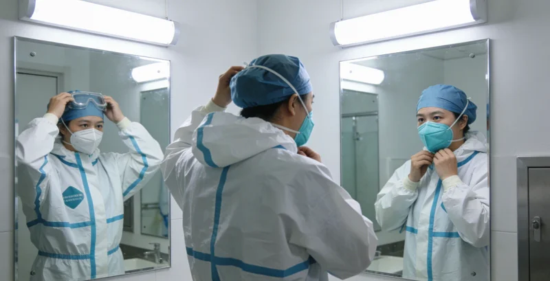 专业人员手持医疗冷链运输箱，准