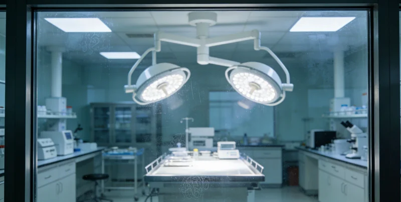 分子诊断实验室中,科研人员正在