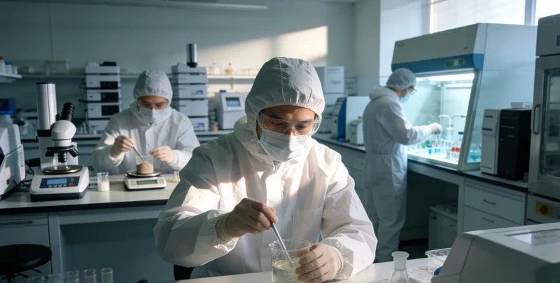 实验室内景,工作人员正在操作精