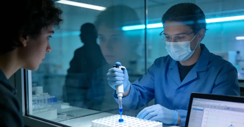 实验室技术人员正在操作精密的基