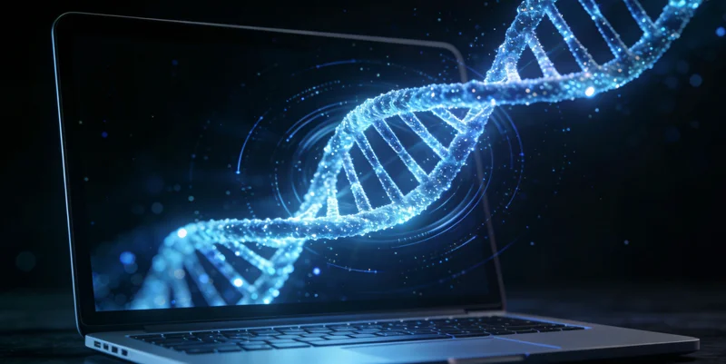 基因检测技术原理示意图，展示病