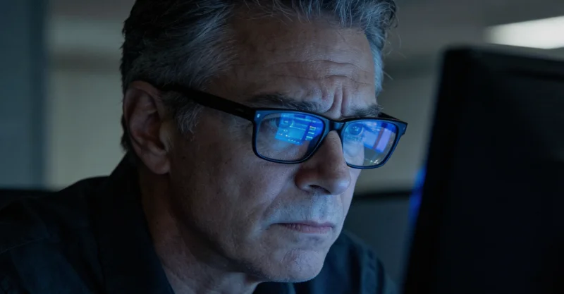 一位中年女性在家庭环境中，看着