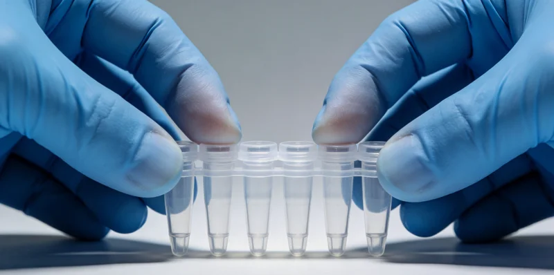 身着防护服的实验室技术人员在生