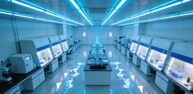 专业人员在生物安全柜内进行样本