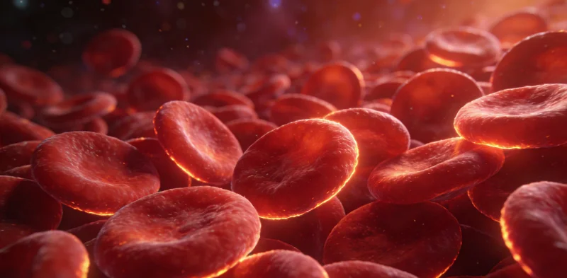 医生在诊室内与患者一起查看基因