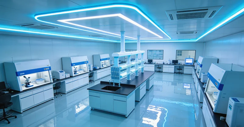 技术人员在实验室进行样本处理