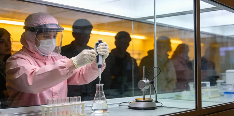 专业人员在分子实验室进行TB-