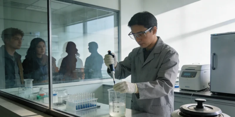 实验室技术人员正在进行基因检测