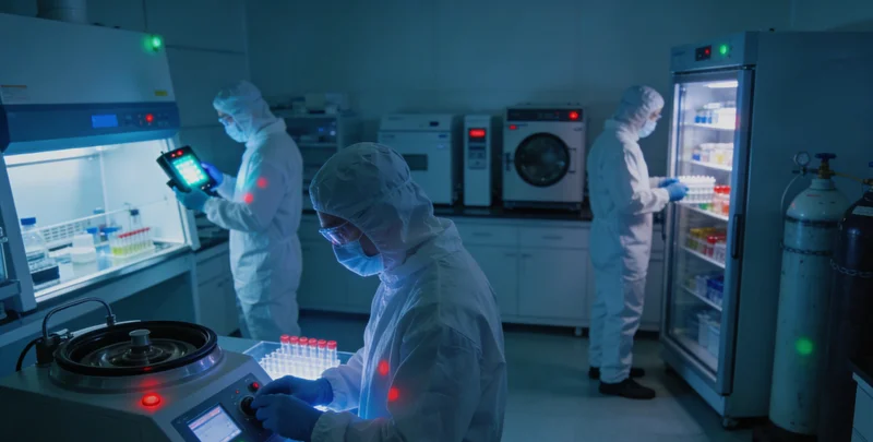 专业人士正在电脑前分析基因检测数据报告