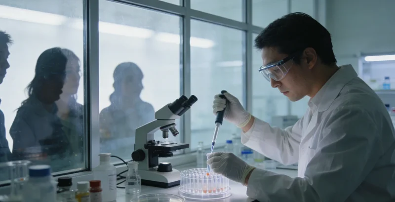 展示基因检测实验室中高科技仪器