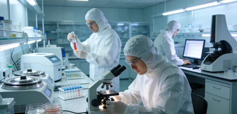 实验室内，技术人员正在操作先进