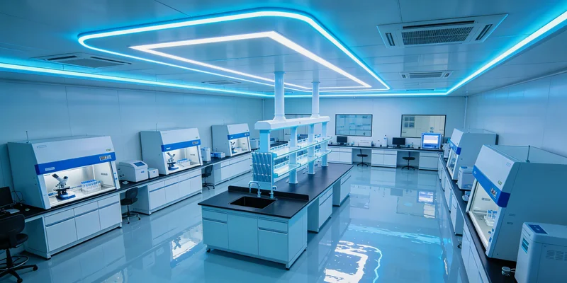 专业人员在实验室进行血液样本分