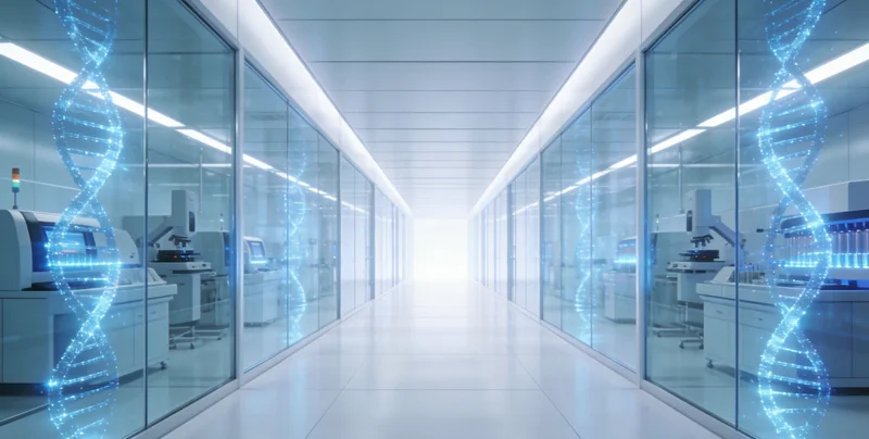 高通量基因测序仪工作示意图，展