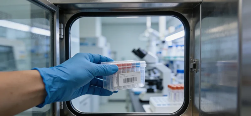 专业遗传咨询师在办公室内为客户解读基因检测报告