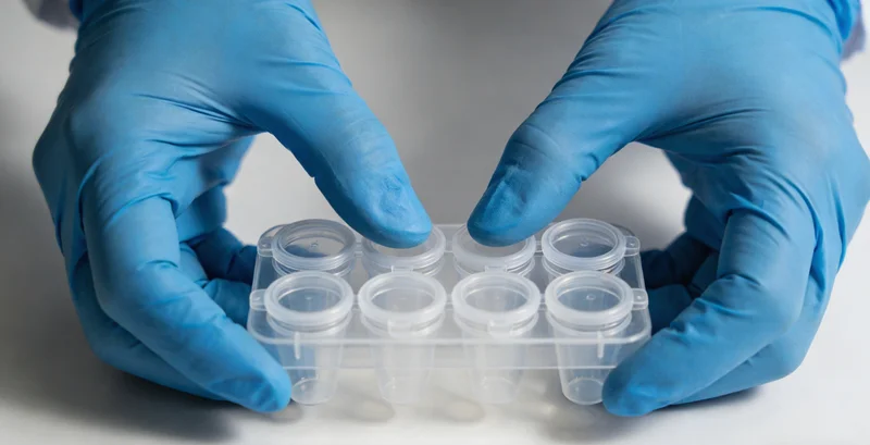 实验室人员正在生物安全柜内进行