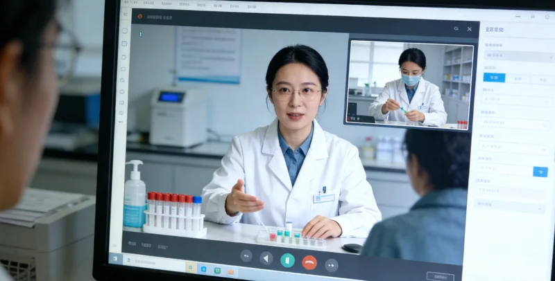 孕妇在医院向医生咨询检测相关问