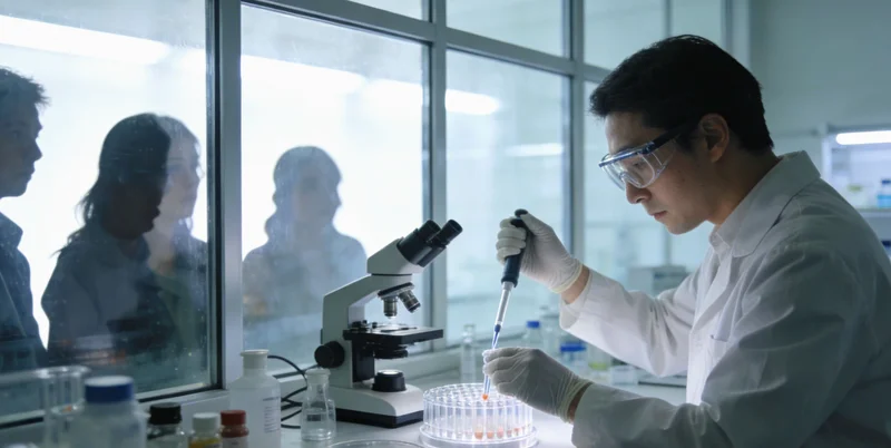 专业人员在高标准实验室内进行样