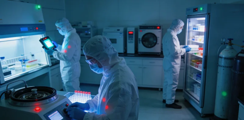 高科技基因测序仪器在工作，表现