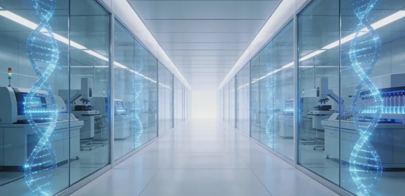 医生在诊室内为咨询者解读基因检