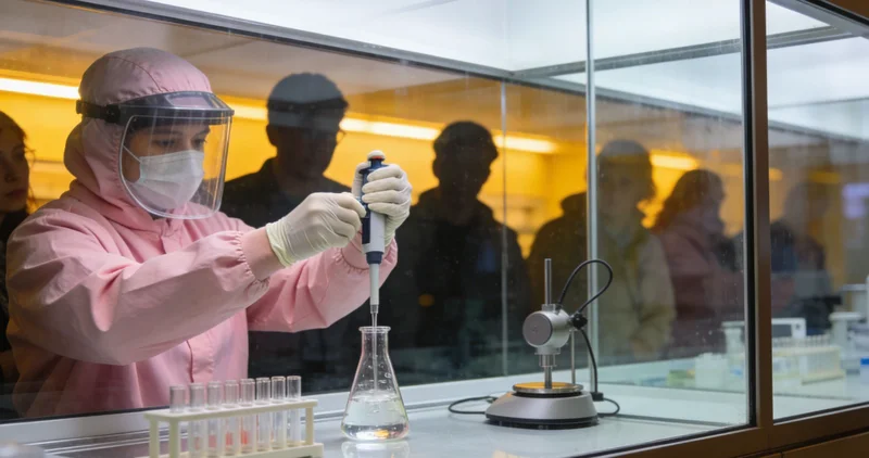 实验室技术人员进行PCR基因检