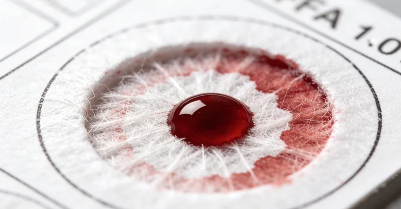 护士正在采集血液样本,旁边放着