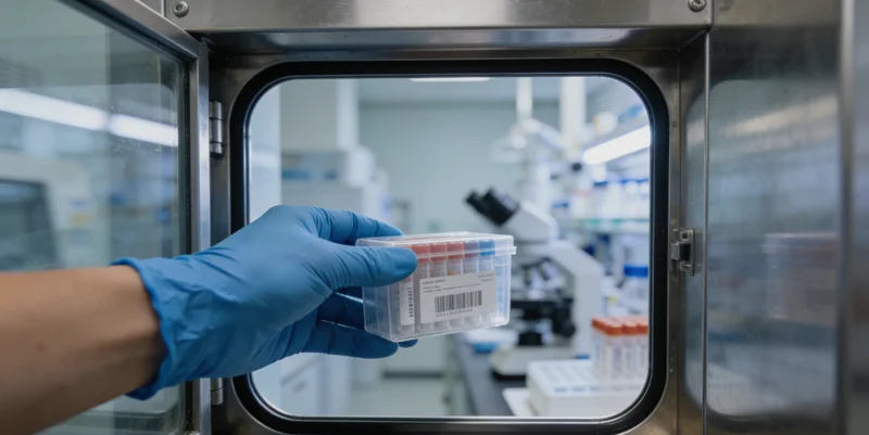 一位遗传咨询师正在向患者和家属