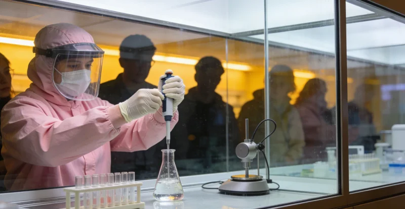 实验室技术人员正在进行基因检测