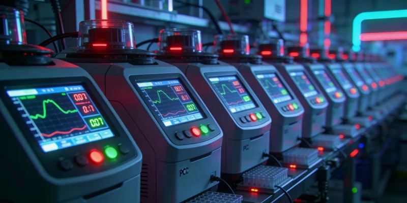 高科技基因测序仪正在运行，屏幕