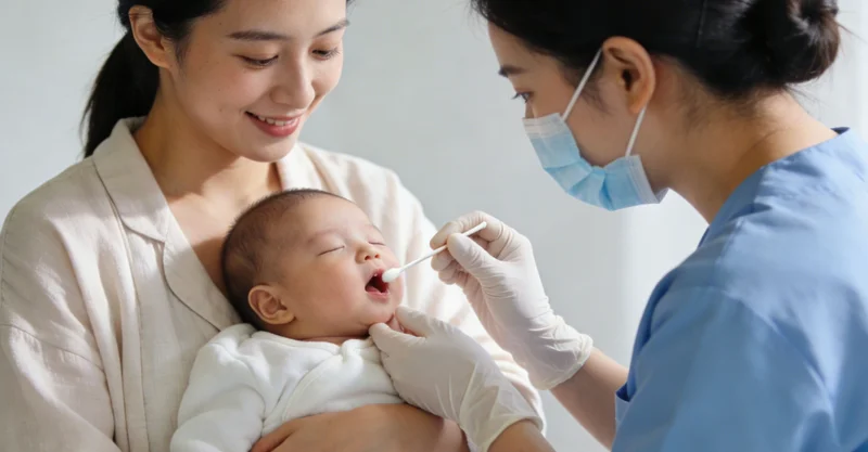 医生通过鼻咽镜设备进行检查的示