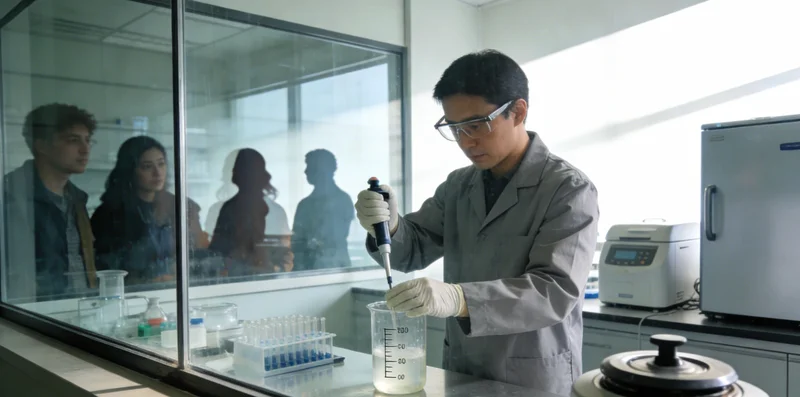 实验室技术人员正在操作精密仪器