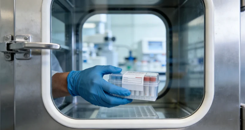 专业人员正在进行无痛口腔拭子采