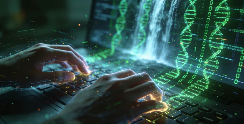 电脑屏幕上显示的基因测序数据图