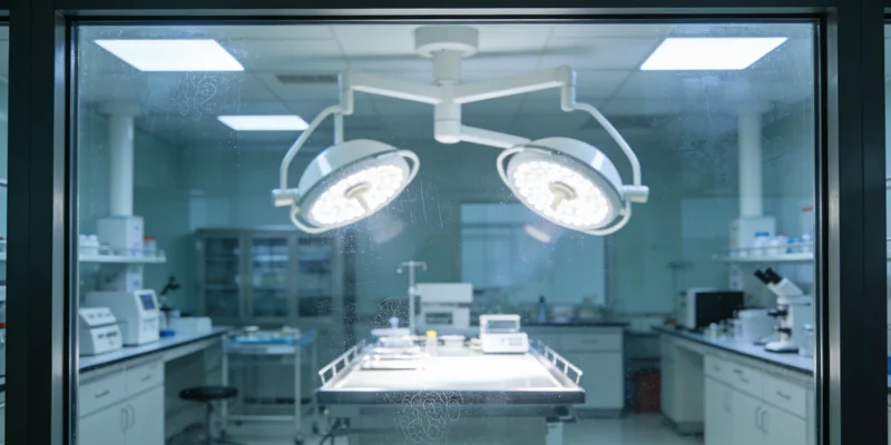 对比图:医院排队场景与专业实验