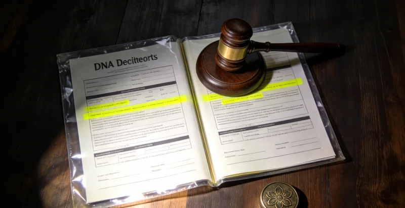 一对夫妇看着基因检测报告,露出