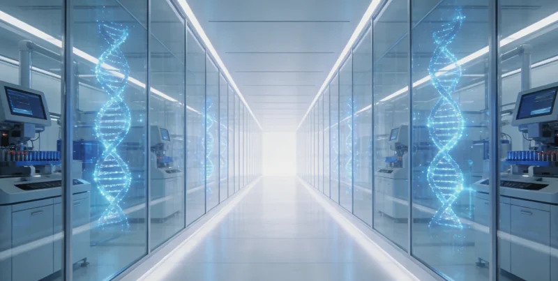 一位医生在诊室内,手指着电脑屏