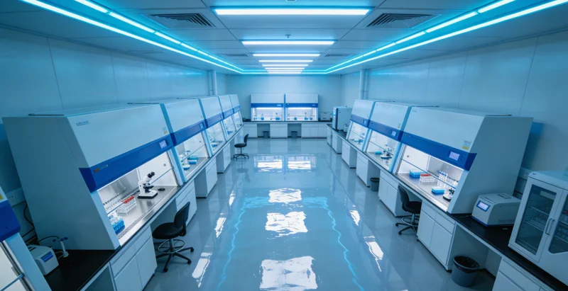 实验员在生物安全柜内进行PCR