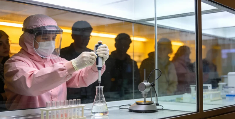 实验室内技术人员操作高通量测序