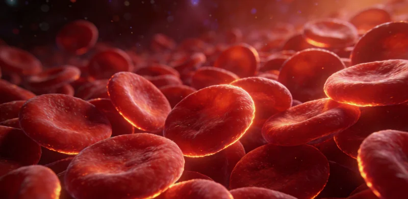 医生在诊室内，正向患者展示并解