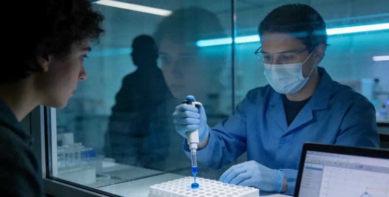 高科技基因测序仪在实验室中运行