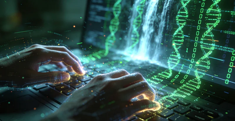 实验室专业人员正在电脑前分析基