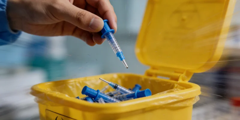 专业医护人员在诊室内为女性进行