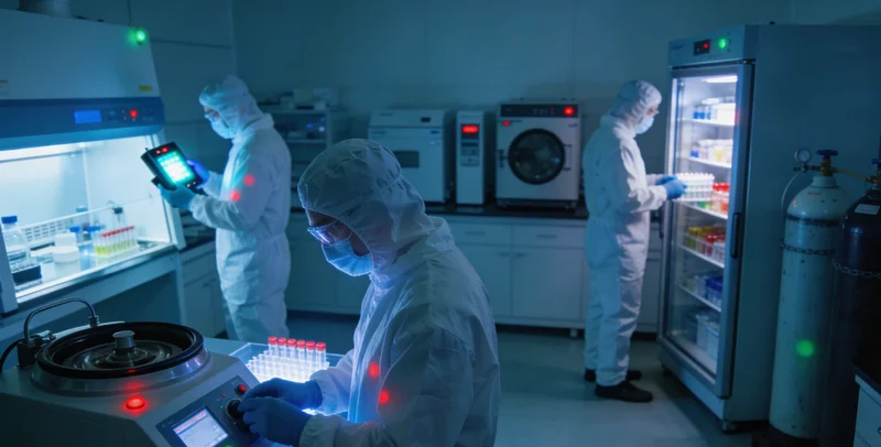 专业基因检测实验室内的先进设备工作场景
