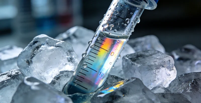 带有生物标志的冷链运输箱，正在