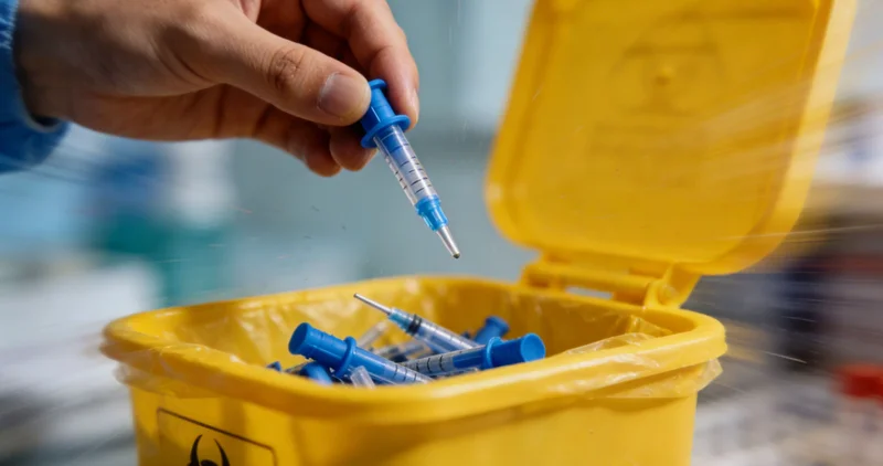 医生正在查看肺部CT影像，面露