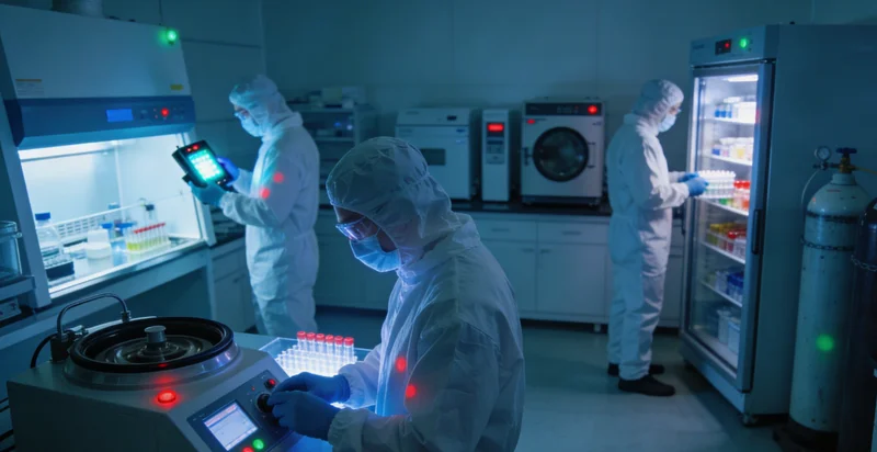 实验室内，技术人员在生物安全柜